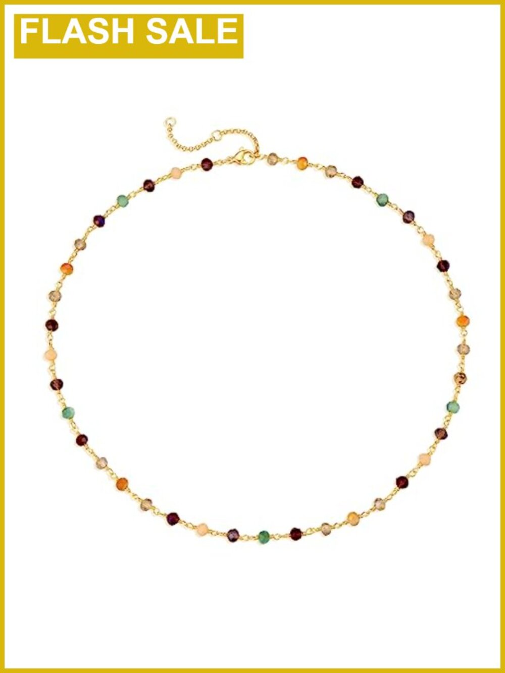 18K Gold Plated Cubic Zirconia Bead Choker Necklace Adjustable